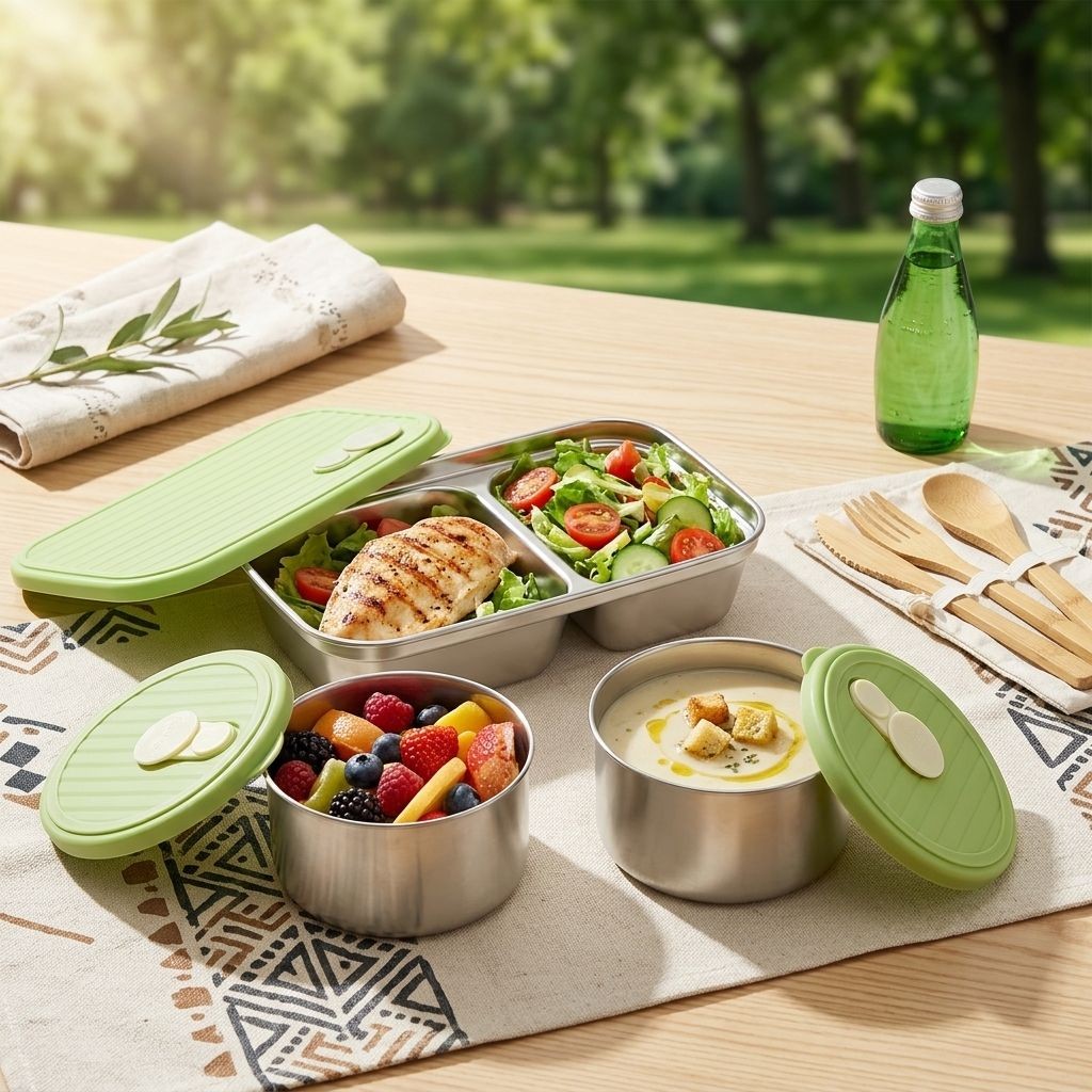 Meal Prep Kinder - Contenitore per Pranzo in Acciaio Inox