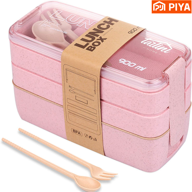 Meal Prep Bowl - 3-In-1 scomparto Bento Box In paglia