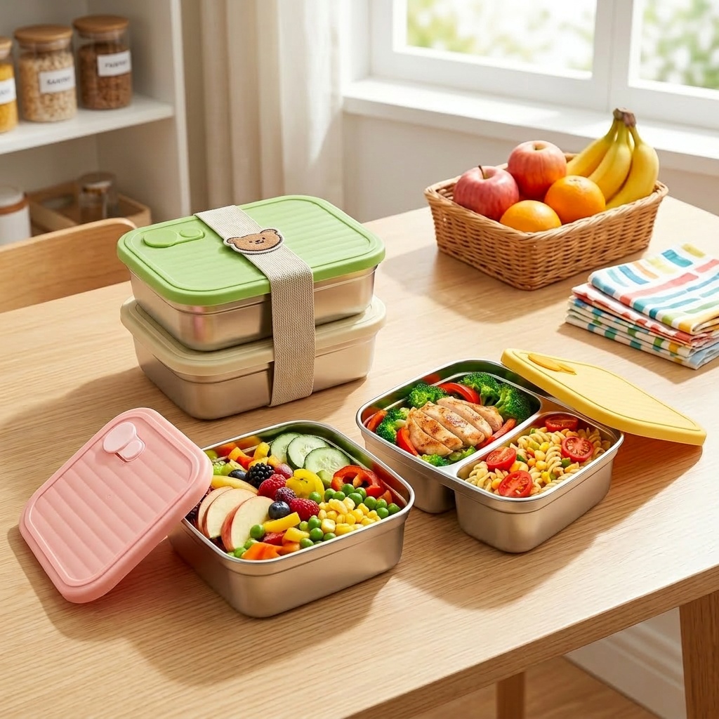 Meal Prep Kinder - Contenitore per Pranzo in Acciaio Inox