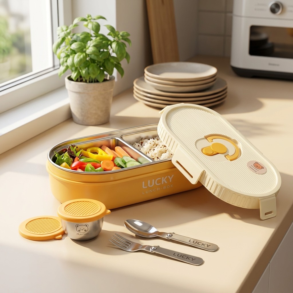Meal Prep Kinder - Contenitore per Pranzo in Acciaio Inox