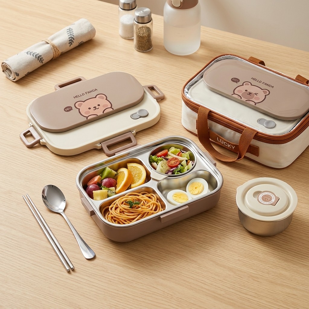 Meal Prep Kinder - Contenitore per Pranzo in Acciaio Inox